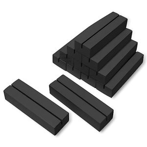 Worown 12 Piezas Soportes para Tarjetas de Madera (10 x 3 x 2 cm), Soporte para Tarjetas de Fotografías, Soporte de Menú en Oficina, Cafetería, Restaurantes, Bodas y Banquetes (Negro)
