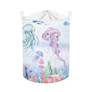 HUUMONSS Grande Cesta Ropa Sucia Bebe Animales Marinos para Chico Chica Plegable Cestos Almacenaje Ropa Juguetes para Habitación Infantil Dormitorio, Medusas Coloridas, 63L