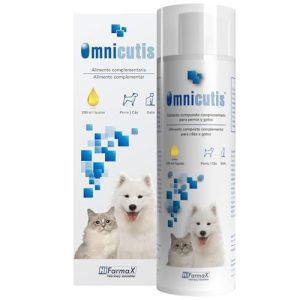 Omnicutis Líquido Hifarmax – Suplemento con Vitaminas, Zinc, Omega 3 y MSM para Perros y Gatos | Anticaída de Pelo, Alivio de Picor y Cuidado de la Piel | Vitaminas para Perros y Gatos | 200ml Líquido
