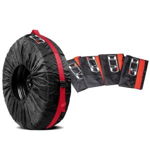 Fundas para Llantas De Repuesto para Automóvil,Fundas para Llantas De Repuesto De Poliéster 210d,Almacenamiento con Aptas para 13-18″, Bolsas De Almacenamiento, Juego De 4 (Diámetro 66cm/26 Pulgadas)