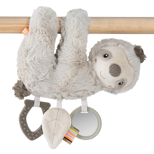 Fehn Perezoso de actividades, juguete colgante para estimular la motricidad, para cochecito, cuna y sillita de coche, para morder, agarrar y hacer sonidos, juguete para bebés y niños desde 0 meses