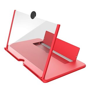 SHINEOFI Amplificador de Pantalla Multifuncional para Smartphone Magnificador de Soporte Práctico para Ver Videos y Leer Compatible con Dispositivos Móviles Color Rojo para Casa y