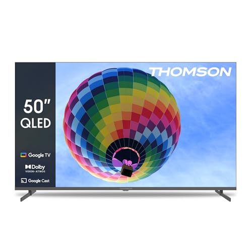 THOMSON 50 Pulgadas (126cm) QLED Google Smart TV, Wi-Fi,Dolby Audio, HDR10, Bluetooth 5.1, Triple-Tuner (Cable/Satélite/Antena), HDMI, Ci+, A+ Panel - 50QG4S14