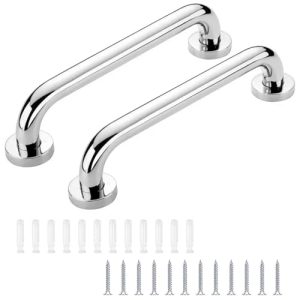 Agarraderas Baño para Mayores, 2 Piezas Asidero Ducha, Barra de Seguridad de Baño de Acero Inoxidable, 30cm, para Personas Mayores, Niños, Discapacitados, Embarazo, Baño, Cocina, Escaleras
