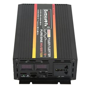 Inversor de CC a CA, Salida de 220V, Inversor de Onda Sinusoidal Pura de 1500W, Control Inteligente de Temperatura, Taladro Eléctrico RV, Luces LED (DC12V)