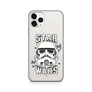 Ert Group Funda para teléfono móvil Apple iPhone 11 Pro MAX Original y con Licencia Oficial de Star Wars con diseño Stormtrooper 013, parcialmente Transparente