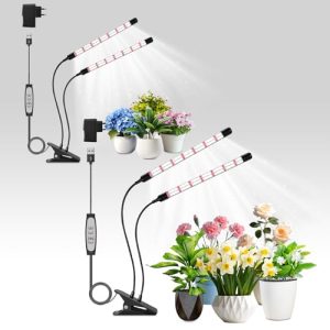 2Packs de 2 luces de la planta de cabeza, en forma de V LED lámpara de la planta, de espectro completo crecer las luces para las plantas,luz de la planta de interior,luz de la planta,6/12/18H timer