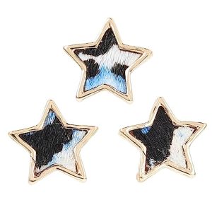 Artibetter Adornos para Correas de Reloj de Acero Inoxidable Diseño de Estrella y Estampado de Leopardo, 3 Piezas, Decoraciones para Correas de Silicona, Accesorios Unisex para Smartwatch