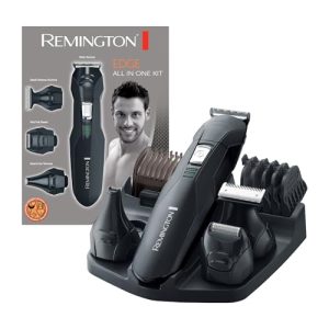 Remington Recortadora de Barba y Cortapelos Edge – Barbero y Máquina de Cortar Pelo Inalámbrico, Cuchillas de Acero Inoxidable, 6 Accesorios, Base de Almacenamiento, 40 min Autonomía – PG6030