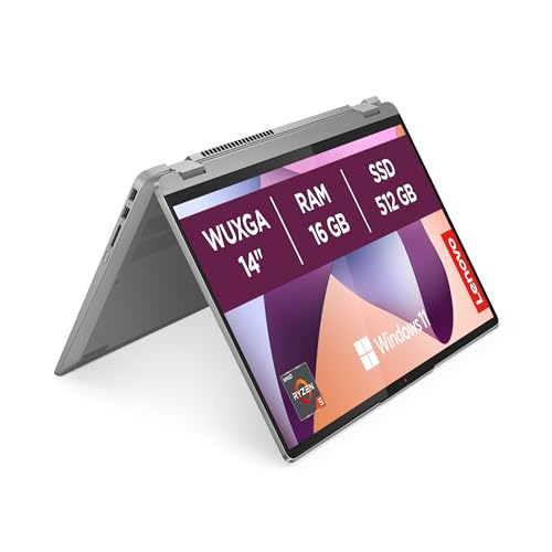Lenovo IdeaPad Flex 5 Gen 8 Ordenador Portátil Táctil Convertible 14" WUXGA (AMD Ryzen 5 5625U, AMD Radeon Graphics, 16 GB RAM, 512 GB SSD, 60 Hz, Wi-Fi 6, Win 11 Home) Teclado QWERTY Español – Gris