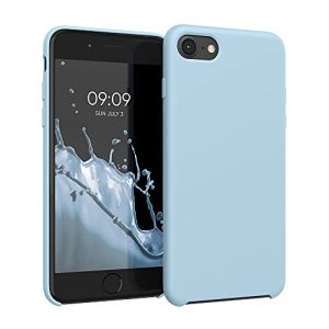 kwmobile Carcasa Compatible con Apple iPhone SE (2022/2020) / 8/7 Funda – Case TPU y Silicona antigolpes – Apto Carga inalámbrica – Azul Pastel