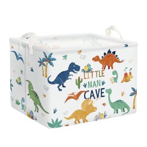 Clastyle Cestos Almacenaje Boho Dinosaurio Cajas de Almacenaje Padres Ropa para Juguete Ropa Cesta Ropa Sucia para Baño,Colorido,40x30x30 cm