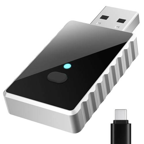 Welspo Adaptador Inalámbrico 2 en 1 CarPlay y Android Auto, Conexión Estable sin Retraso con WiFi 5GHz, Cambio de Dispositivo con Un Clic, Compatible con iOS 10+ y Android 11+ para Coches