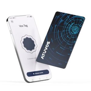 ATUVOS Smart Air Tag Card Pro Tracker para Android & iOS, Dual Sistema Recargabilidad Cartera Buscador Compatible con Google Localizador o Apple Buscar App. para Billeteras, Maletas, Equipaje. 1 Pack