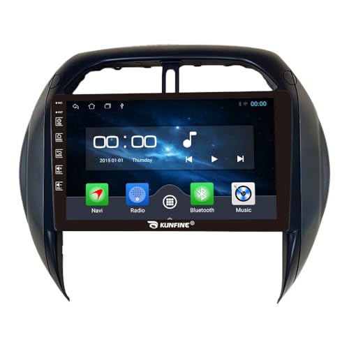 Quad Core 4G+64G Car CarPlay Android Auto 9" IPS Pantalla Navegación Estéreo Pantalla táctil Headunit Pad Tablet cámara Marcha atrás GPS Reproductor Multimedia para Toyota Rav4 2003-2005