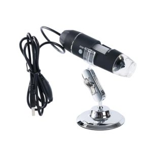 KICHOUSE Microscopio Digital USB Portátil con Aumento 1600x para Inspección Electrónica, con 8 LED Ajustables, Compatible con Windows, Plástico Resistente, Uso Educativo y Profesional,
