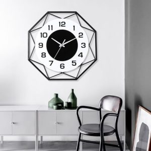 TOHOOYO Relojes de pared grandes de metal decoración moderna silenciosa reloj de pared grande sin tictac reloj de cuarzo funciona con pilas para sala de estar, cocina, dormitorio, baño decorativo al