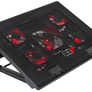 Mars Gaming MNBC2, Base PC, 5 Ventiladores, LED Roja, 2 x USB 2.0, 17.35″, Negro