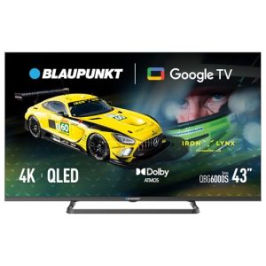 Blaupunkt Smart TV 43″ QLED 4K Ultra HD, Google TV con Chromecast, Dolby Audio, Wi-Fi Dual Band, Bluetooth 5.0 y Control por Voz, Negro 43QBG6000S