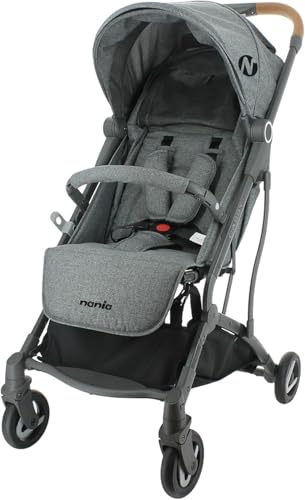 Silla de paseo compacto CASSY 6-48 meses, ligero y manejable - se pliega con una sola mano - Bolsa de transporte y portavasos incluidos - Nania(gris)