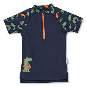Sterntaler Kurzarm-Schwimmshirt Wale, Camisa de protección de Sarpullido Bebé-Niños, Marine, 80