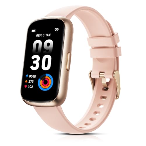 TIFOZEN Reloj Inteligente Mujer, 1,47'' Pulsera Actividad con Pulsómetro/SpO2/Sueño/24 Modos Deportivos/Podómetro/Impermeable 3ATM Smartwatch Smart Band para Android iOS, Rosa/Oro Rosado