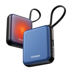 OCOOPA Calentador de Manos Recargable 2 Unidades, Eléctrico USB Calienta Manos Reutilizables 4000mAh, 3 Niveles hasta 52°C, Regalos Originales para Hombre, Ideal para Navidad, Viajar y Aire Libre
