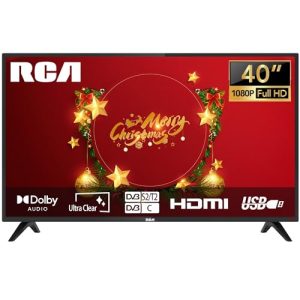 RCA TV 40 Pulgadas Full HD LED No Smart Televisores Sintonizador Digital DVB-T/T2-C-S/S2 con HDMI, Ci/Ci+, USB Grabador Reproductor, Modo Hotel – iRB40H3