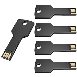 8GB Memoria USB Forma de Llave Pendrive 5 Piezas Uflatek USB 2.0 Pen Drive Negro Memorias Flash Drive Creative Impermeable Pen USB Externo Data Stick para Regalo