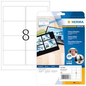 Herma 4907 – Etiquetas para impresoras (brillante, 200 unidades), blanco