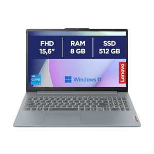 Lenovo IdeaPad Slim 3 portátil FHD de 15,6 pulgadas, Intel Core i5-13420H, 8 GB RAM, 512 GB SSD, Windows 11 Home, WiFi 6, Arctic Grey