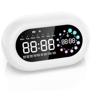 Tiuruku Despertador – Digital Reloj LED Pantalla Infantil Inteligente Sobremesa con Repetición Mesita de Noche Alarm Clock de Mesa de Viaje a Pilas Dalendario Silencioso Escritorio con Alarma Bedroom