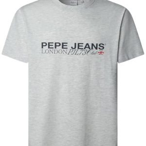 Pepe Jeans Camiseta Matthew tee para Hombre, Gris (Gris Claro Jaspeado), L, Gris (Light Grey Marl), L