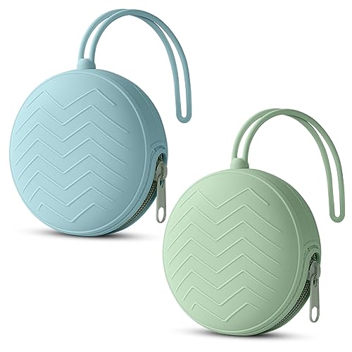 Aolso Caja de Chupetes de Silicone - 2 PCS Estuche Verde/Azul