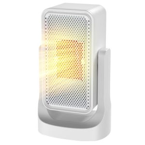 Qoosea Calefactor Eléctrico Calefactor Bajo Consumo 900W Radiador Electrico Bajo Consumo Baño de Aire 2 Configuraciones Calor Modo Protección Contra Sobrecalentamiento para Oficina Hogar (Blanco)