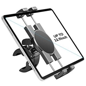 Soporte para tableta Spin Bike, soporte para iPad para teléfono, soporte para manillar de bicicleta estática, cinta de correr, soporte para micrófono, apto para iPad Pro, Air, Mini, Galaxy Tab 4,7-13″