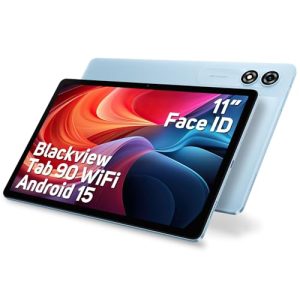 Blackview 11 Pulgadas Tablet,Android 15 Tab 90Wifi,12GB RAM+128GB ROM/1TB TF Gaming Tableta,Widevine L1/8200mAh/5G WiFi/Octa Core/GPS/WPS/8MP+13MP/Face ID/Bluetooth 5.0/2 Altavoces/3.5mm Jack Tablets