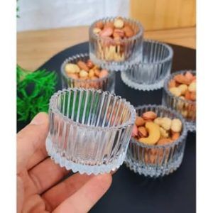 Juego de 6 cuencos para salsas – De vidrio o bambú – Mini cuencos para ketchup, mayonesa, salsas, aderezos, mermelada, miel, mantequilla, aperitivos, frutos secos, entrantes y postres – Cuencos