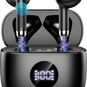 Auriculares Inalámbricos Bluetooth 5.4, 2025 Auriculares Inalámbrico 40H de Reproducción, IP7 Impermeable Cascos Inalámbricos, HiFi Estéreo con 4 ENC Cancelación de Ruido Micrófono para Android/IOS