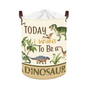 Clastyle Cestos Almacenaje Infantil Grande Dinosaurio Cesta Ropa Sucia Palmera para Habitación Bebé Dormitorio Cajas de Almacenaje Juguetes para Chico Chica,Puesta de Sol,36 * 45 cm