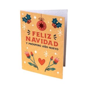 Tarjeta Navideña Plantable con Semillas | Felicitación de Navidad Original con Sobre de Papel Vegetal | Regalo Significativo y Emocional | Resetea