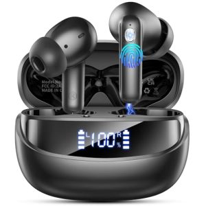 2026 Auriculares Inalámbricos Bluetooth, Auriculares Bluetooth 5.4, 50H Cascos Inalambricos Bluetooth con 4 ENC Reducción de Ruido, Cascos Inalambricos Bluetooth IP7 Impermeable, Carga Rápida USB-C