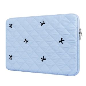 BAAGOAZ Funda Diseñada para MacBook de 15/16 Pulgadas, Bolsa Protectora con Lazos Bordados, Compatible con Algunos Ordenadores Portátiles Chromebook de 15,6, Azul