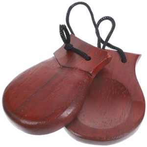 Vaguelly Castañuelas Profesionales De Madera Para Adultos Instrumento De Percusión Tradicional Española Portátil Para Conciertos Grabaciones Y Bandas En