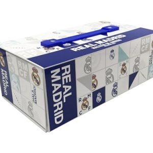 CYPBRANDS Real Madrid, Set de Actividades en Maletín, Actividades Creativas, Dibujo, Maletín con Pinturas, Mutlicolor, Producto Oficial