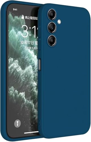Movilear Funda Carcasa de Silicona Líquida para Samsung Galaxy A14 4G / A14 5G, Interior de Microfibra Antigolpes Protección Gel Ultra Suave de Goma a Prueba de Choques y Arañazos FSUA (Azul)