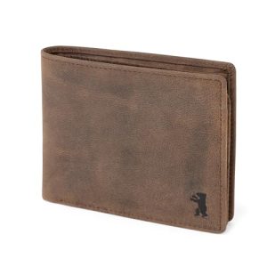 Berliner Bags Peter Cartera de Piel Auténtica para Hombre con Protección RFID, Compartimento para Monedas y Tarjetas, y Ventana para DNI – Marrón