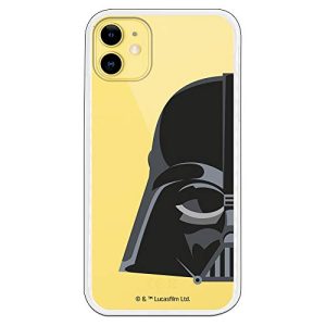 Funda para iPhone 11 Oficial de Star Wars Darth Vader Silueta Transparente para Proteger tu móvil. Carcasa para Apple de Silicona Flexible con Licencia Oficial de Star Wars.