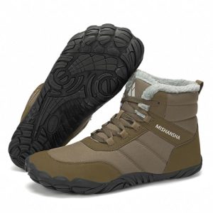 Mishansha Barefoot Botas Invierno Hombre Mujer Zapatos de Invierno Cálidas Cómodas Botas de Nieve Antideslizantes Flexibles Botines Descalzos con Forrados Caliente, Marrón Café 39EU