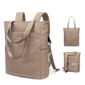 GOLF QUALITY Mochila Mujer, Mochila Ordenador Portátil de 16 Pulgadas Mochila Viaje 2 IN 1 Mochila Bolsa de Mano, Mochila Escolar Impermeable Laptop Backpack para Trabajo Universidad,Marrón